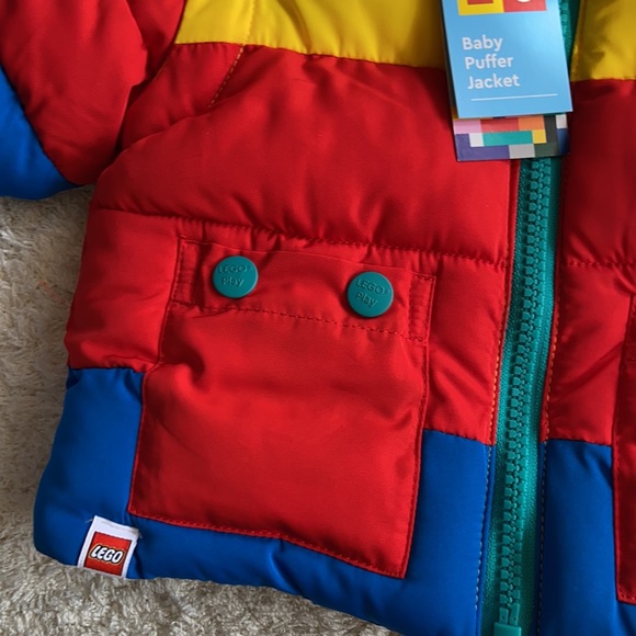 0-3 mo Baby Color Block Puffer Jacket - LEGO® Collection x Target Yellow/Red… - Picture 8 of 9